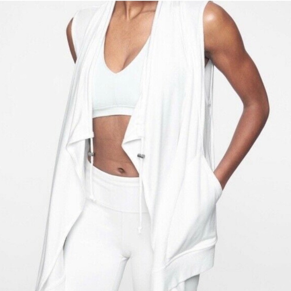 Athleta Mindset Vest White Modal Drape Lightweight